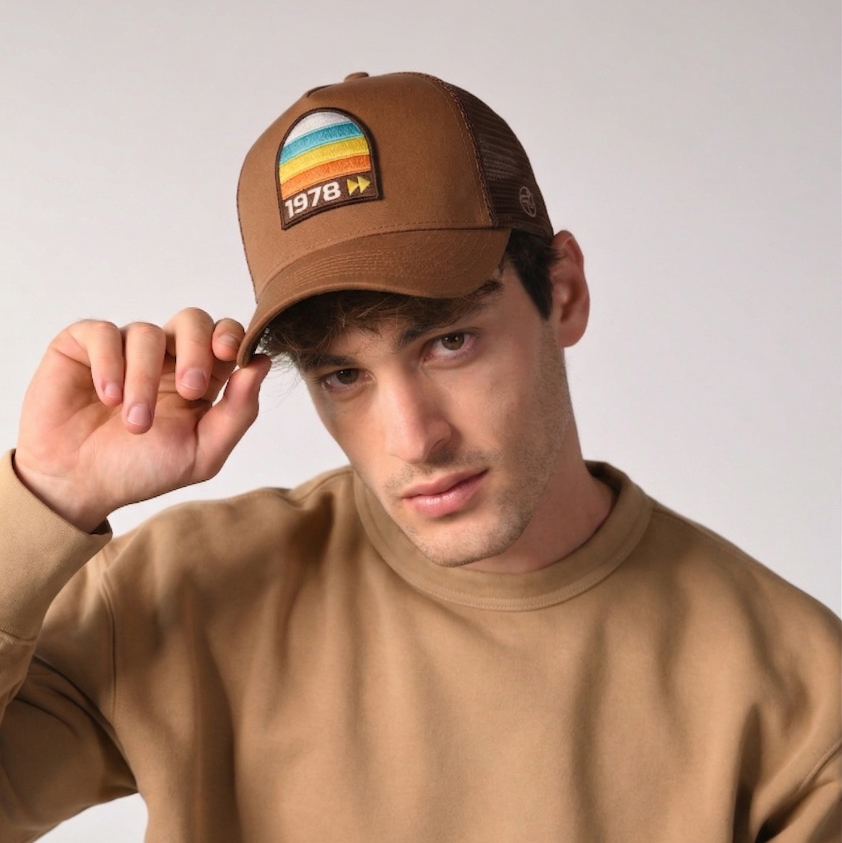 1978 Trucker Cap by Sand and Camels - model wearing the cap