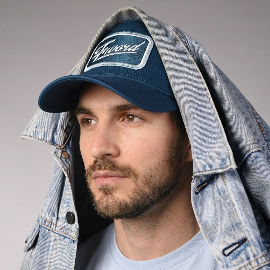 F Word Trucker Cap by Sand and Camels - model wearing the cap