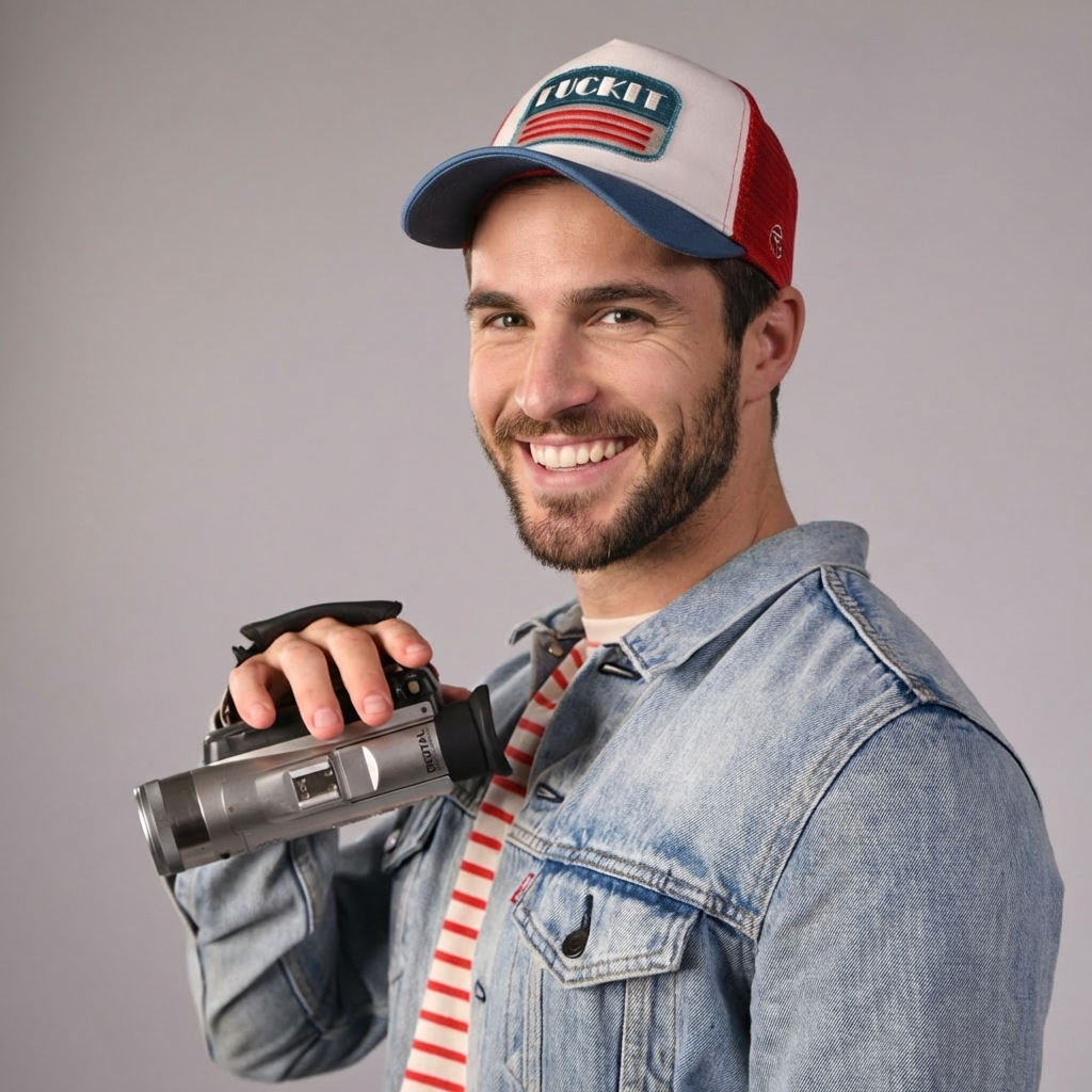 Fuck It Trucker Cap by Sand and Camels - model wearing the cap