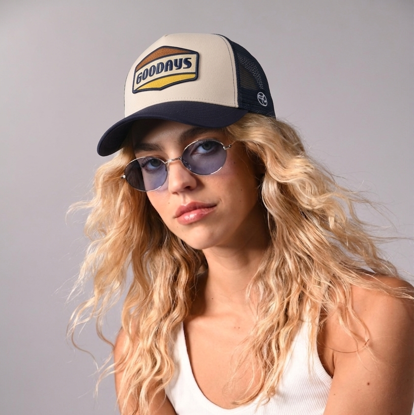 Goodays Trucker Cap by Sand and Camels - model wearing the cap